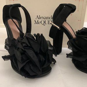 Alexander McQueen Black Suede Platform